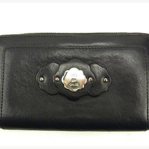 Chloe Wallet Purse Long Wallet Black Silver Woman Authentic Used